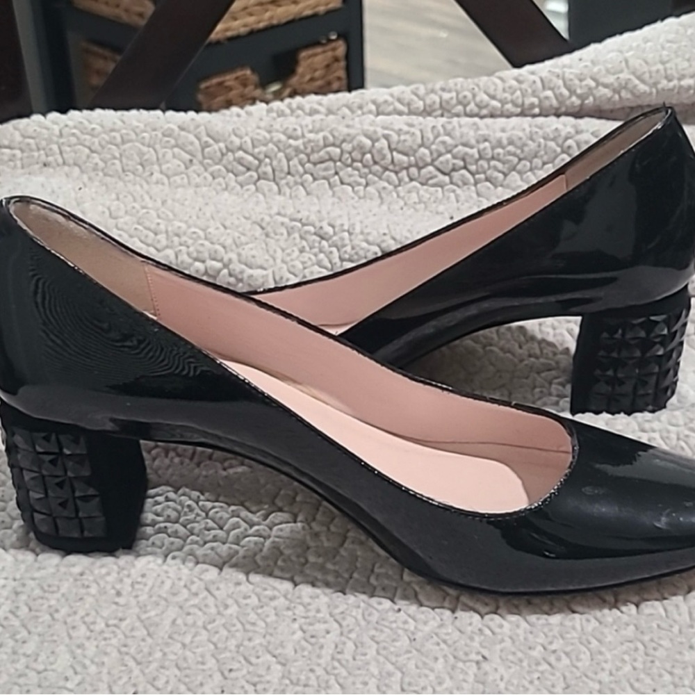 Kate Spade Black Patent Leather Studded Heels